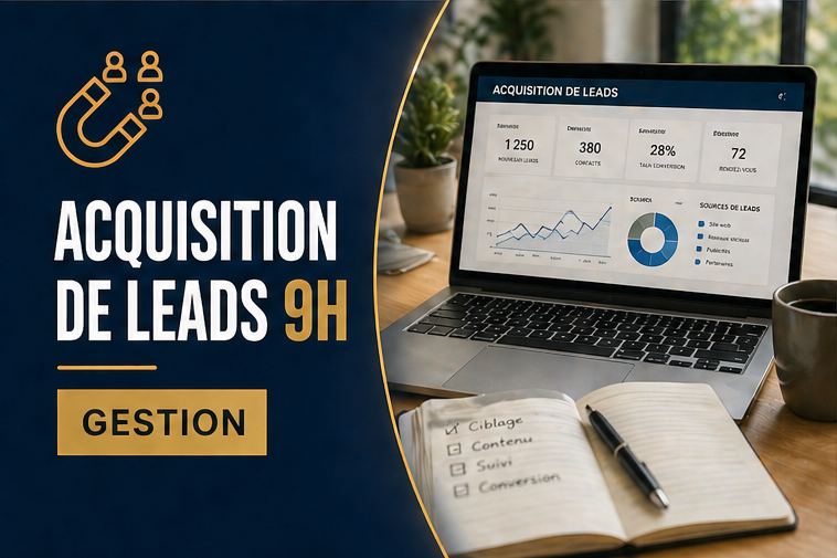 Formation acquisition leads immobilier CRM réseaux sociaux e-learning
