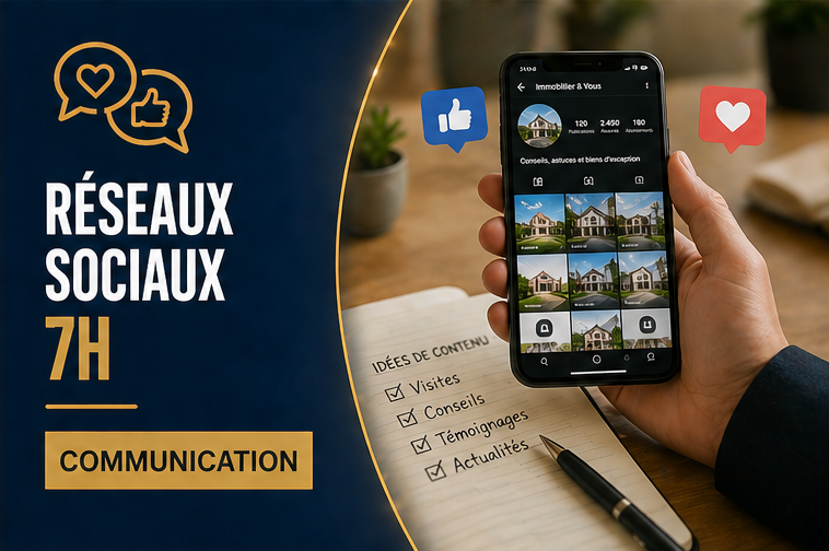 Formation communication digitale réseaux sociaux immobilier e-learning Qualiopi